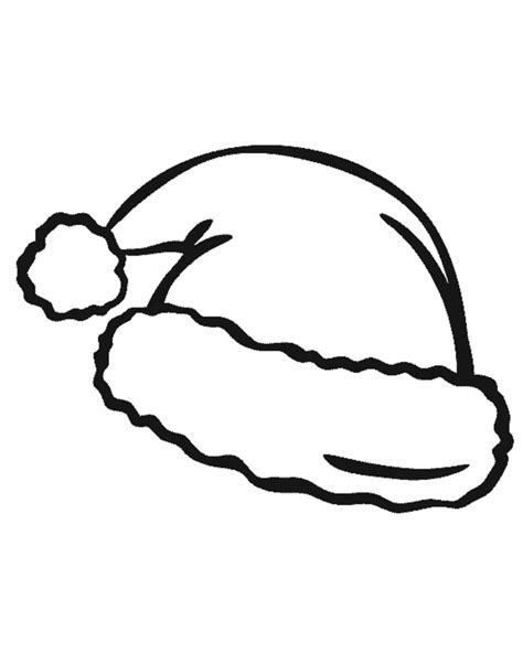 Santa Hat Coloring Page | Winter templates