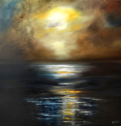 Yellow Moon Painting by Niki Katiki | Saatchi Art