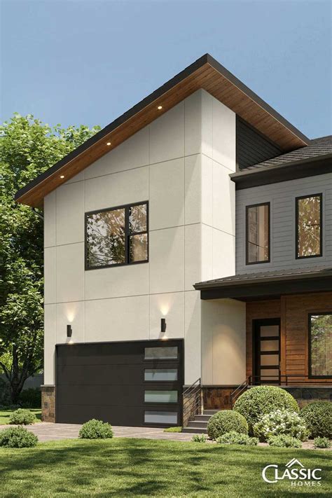 Contemporary Home Exterior | Modern farmhouse plans, House designs ...