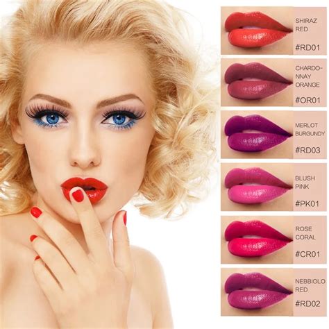 Lipstick Red Wine Lip Tint 6 Colors Dye Liquid Lipstick Matte Nourish ...