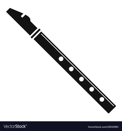 Classic flute icon simple style Royalty Free Vector Image