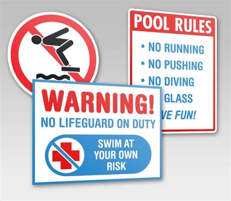 Custom water and swimming pool safety signs Design