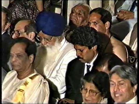 Padma Award Ceremony 1991 : Swami Bharat Bhushan, Kapil Dev, Amjad Ali Khan : President of India ...