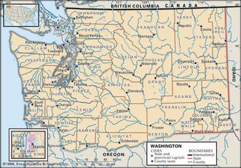 Stock Illustration - Map of the state of Washington State showing ...