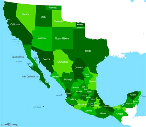 A map showing how a 41-state Mexico could look if it recovered its ...