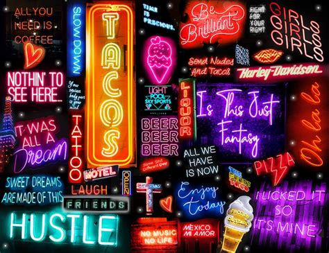 Neon Dreams Digital Wallpaper Art Collage Download - Etsy