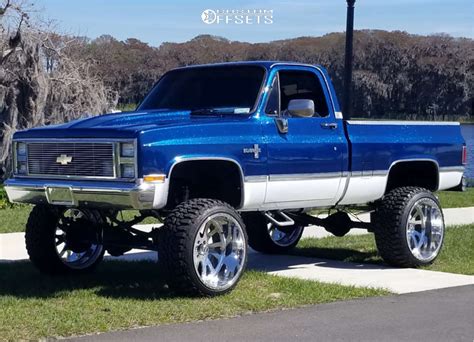 1985 Chevrolet K10 Pickup with 24x14 -73 American Force Octane Ss and 35/12.5R24 Haida Mud Champ ...