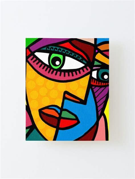 "Funky Abstract Face" Mounted Print for Sale by jantulov | Cubist art ...