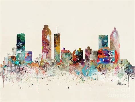 Atlanta Georgia Skyline Painting by Bri Buckley - Fine Art America