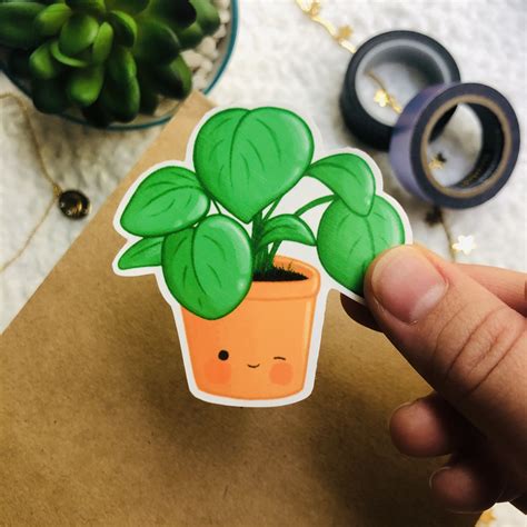 Plant Lover Sticker Cute Plant Sticker Kawaii Sticker Plant Sticker ...