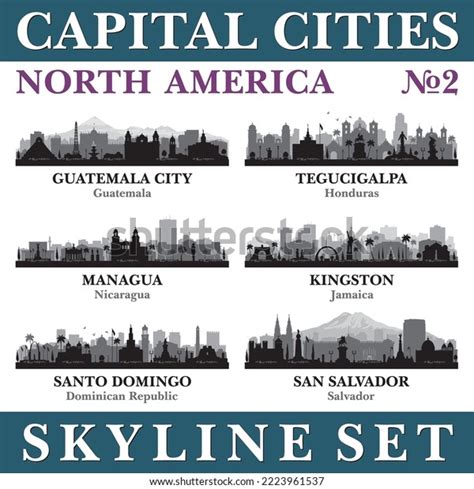 Capital Cities Skyline Set North America Stock Vector (Royalty Free) 2223961537 | Shutterstock