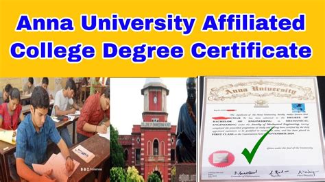 Anna University Affiliated Colleges Degree Certificate and Pending Certificate Update 👍 - YouTube