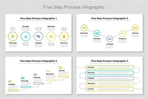 5 Step Process Infographic Template - Mighty Slide