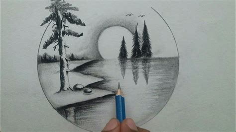 Beautiful and easy scenery drawing step by step with pencil / cool ...