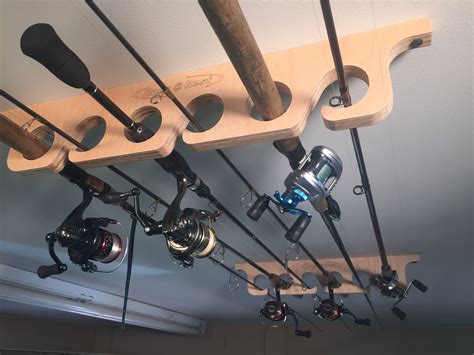 Ceiling Mounted Fishing Rod Holders / Ceiling Mount Pole Reel Holder Fishing Rod Rack : Get the ...