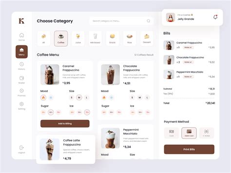 Kopinan - POS System for Coffee Shop | Pos design, User interface design, Coffee shop design