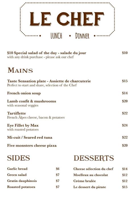 July Menu @ Le Chef Auckland Le Chef, French Onion, Auckland, Stuffed Mushrooms, Veggies, July ...