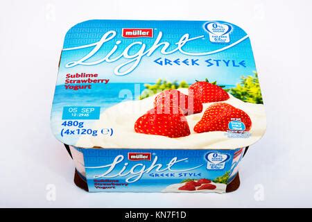 Muller Light Greek Style Yogurts Stock Photo - Alamy