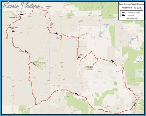 Bisti Badlands Hiking Map - TravelsFinders.Com