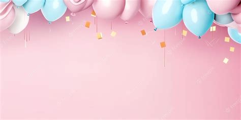 Premium Photo | Pink and blue balloons with a pink background