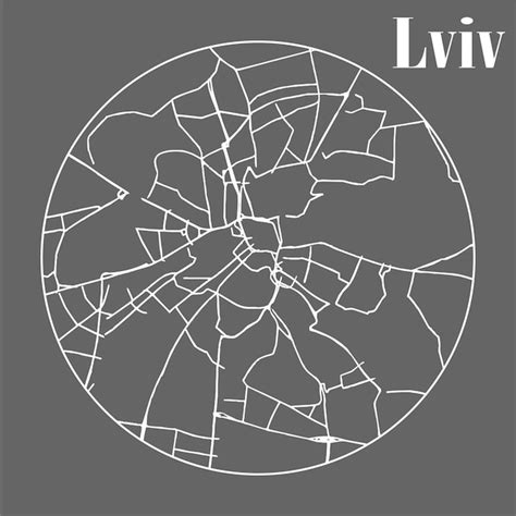 Premium Vector | Urban city map of Lviv map of main roads