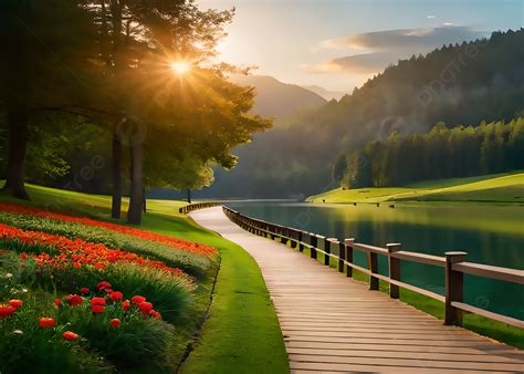 A Beautiful Track In Park Along With Lake Natural Background, Wallpaper, Free Wallpaper, Hd ...