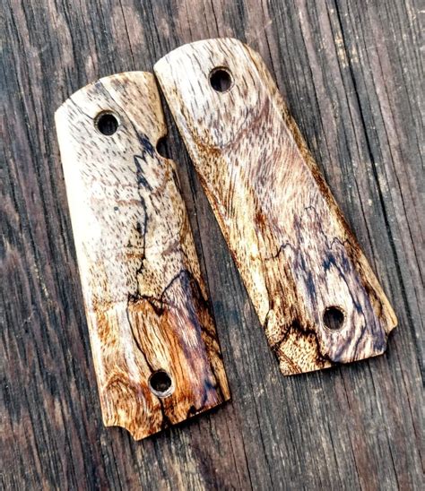 Full Size smooth 1911 Grips Spalted Mango Wood with beautiful wood ...