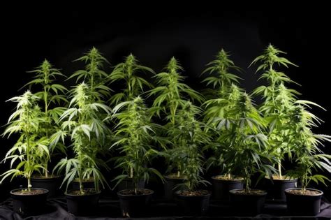 Premium Photo | Cannabis plants at different stages of growth in a ...