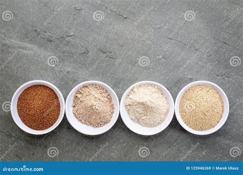 Teff grain and flour stock image. Image of copy, slate - 125946269