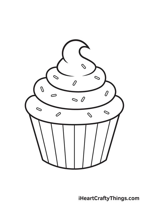 Cupcake Drawing — How To Draw A Cupcake Step By Step