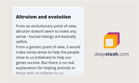 Altruism and evolution - Deepstash