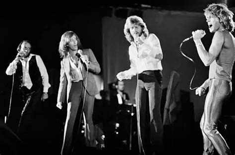 Andy Gibb performing with his brothers the Bee Gees at the NARM convention and award ceremony in ...