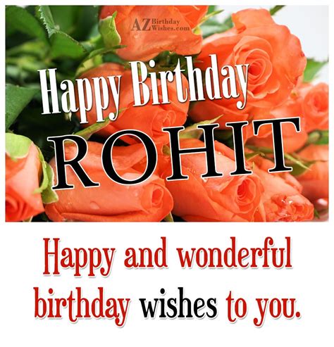 Happy Birthday Rohit - AZBirthdayWishes.com