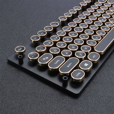 104 Keys Golden Round Steampunk Retro Circular Mechanical Keyboard Key ...