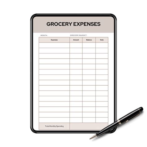 Grocery Expense Tracker - Etsy