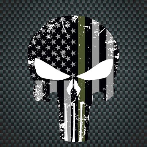 2018 New Punisher Skull Flag Green Reflective Car Sticker-in Car ...