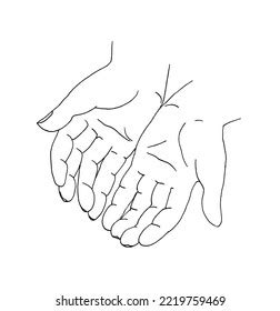 Receiving Hands Painting Hand Drawn Feelings Stock Illustration ...