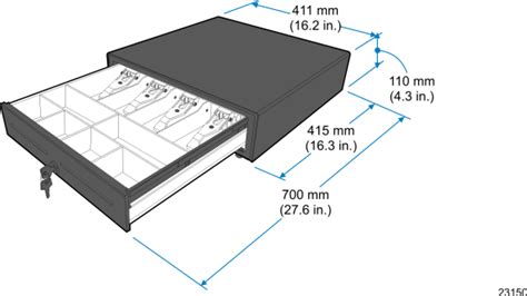 NCR 2181 Cash Drawer Dimensions