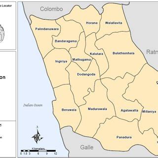 Administrative map of Kalutara district Source: Humanitarian... | Download Scientific Diagram