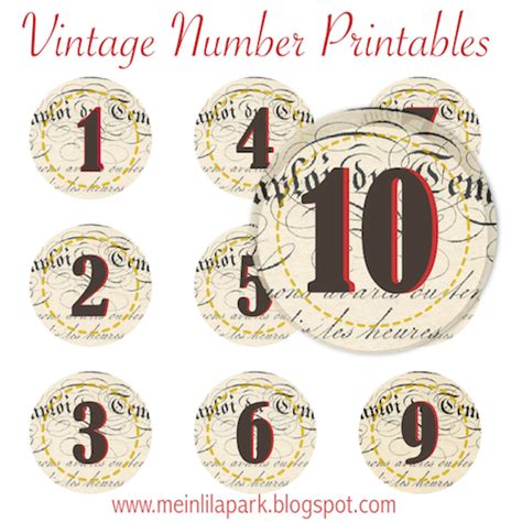 MeinLilaPark: Free printable vintage number stickers - ausdruckbare ...