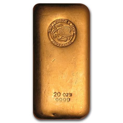 Buy 20 oz Gold Bar - Perth Mint (Poured, Old Style Swan) | APMEX