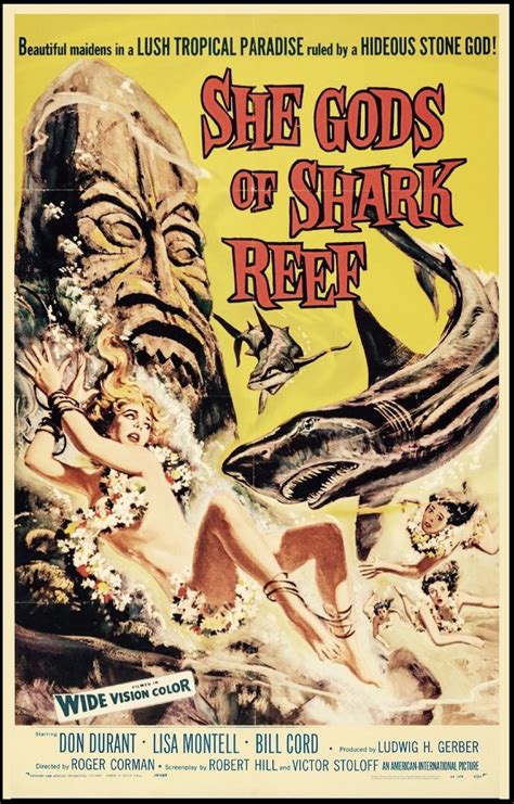 40” x 60” SHE GODS OF SHARK REEF aka “Shark Reef” (UK); released August 1958; Starring Bill Cord ...