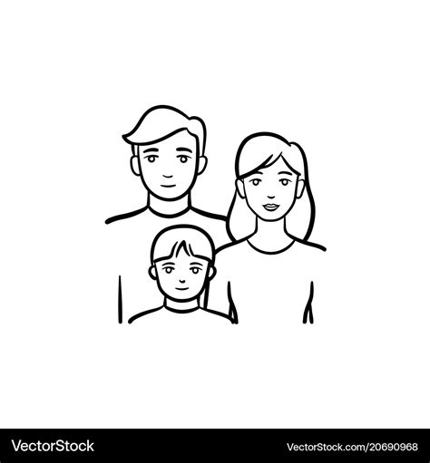 Family members hand drawn sketch icon Royalty Free Vector