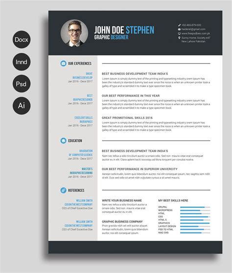 Free Ms.Word Resume and CV Template — Free Design Resources | Free ...