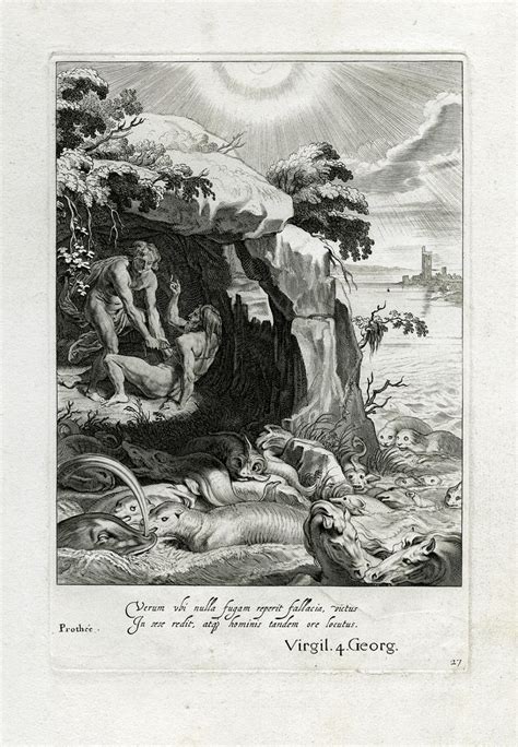 Antique Print-MYTHOLOGY-CAVE-PROTEUS-MENELAUS-Diepenbeek-bloemaert-mariette-1655: Art / Print ...