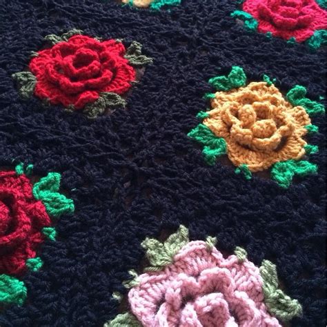 English Rose Granny Square Crochet Pattern | AllFreeCrochetAfghanPatterns.com