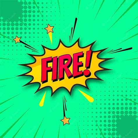 Premium Vector | Fire comic book green background vector