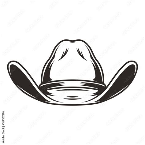 Cowboy hat front view template Stock Vector | Adobe Stock