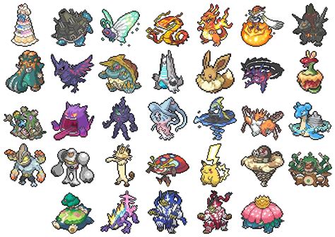 Pokemon Sprites Pixel Grid