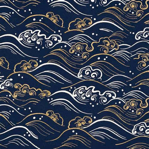 Free Vector | Blue wave pattern background vector, featuring public domain artworks